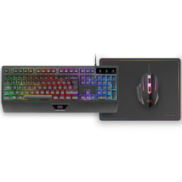 Mars Gaming Combo Pack 3en1 MCP124 RGB Negro